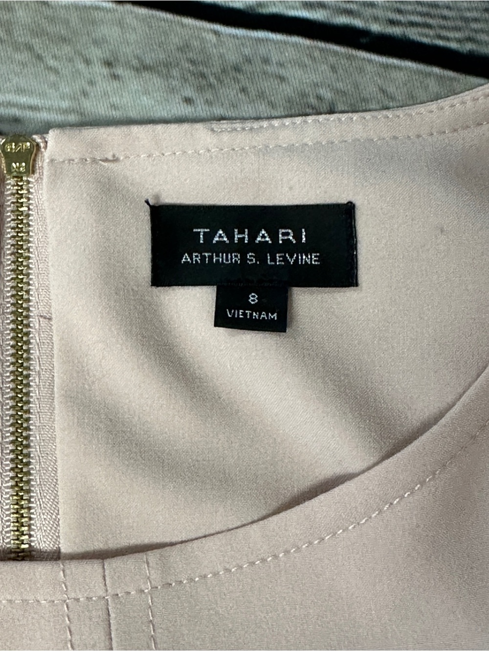 Tahari Pale Blush Midi Shift Dress Size 8 - Picture 4 of 8
